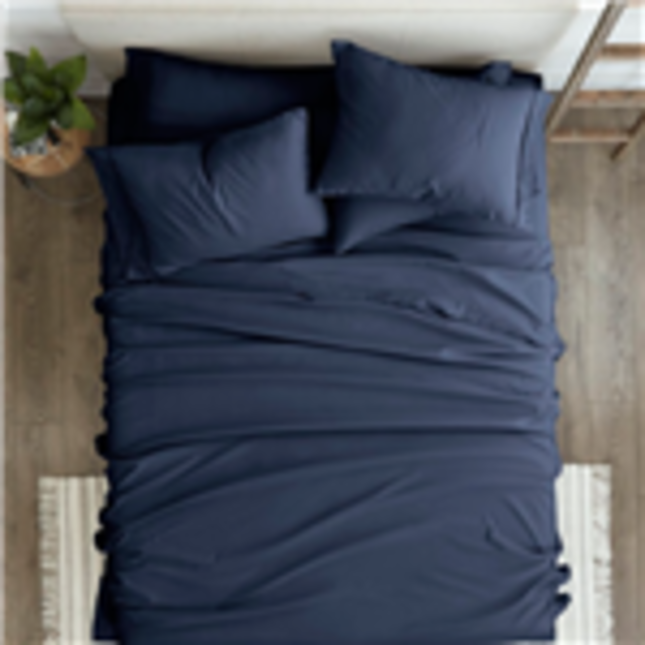 Navy Blue Microfiber Sheet Set Deep Pocket 16 Inch Wrinkle Resistant Ultra Soft Bedding